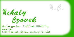 mihaly czovek business card